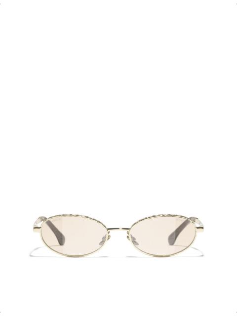 CHANEL CH2227S Oval-Frame Metal Sunglasses