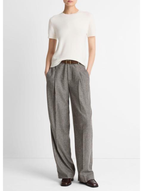 Vince Plaid Wool-Blend High-Waist Trouser