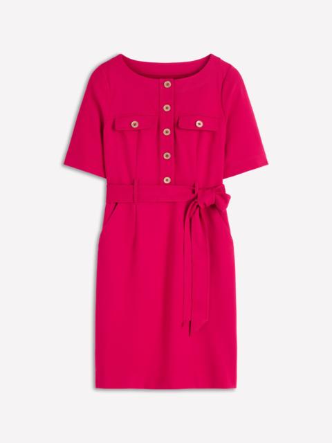 BODEN Bria Ponte Shift Dress-Pomegranate