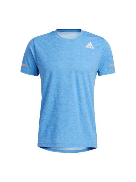 Men's adidas Elevate Train T Casual Breathable Training Sports Short Sleeve Sky Blue T-Shirt HF4204