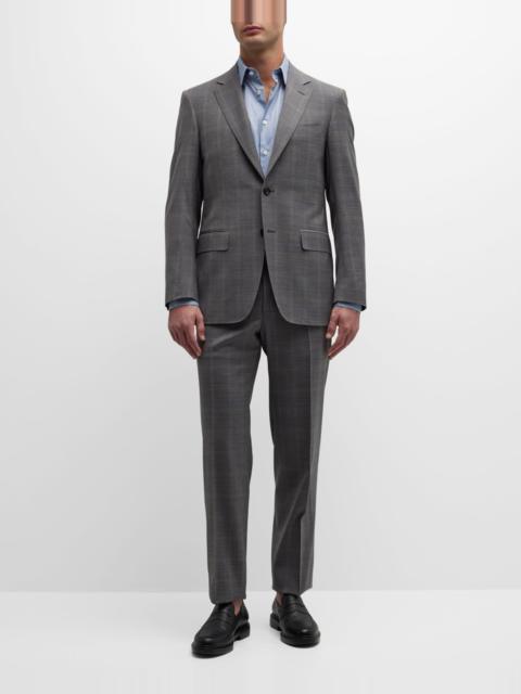 Men's Plaid with Windowpane Wool Suit