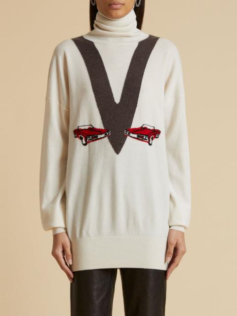 KHAITE Mavis jacquard-knit cashmere jumper - White
