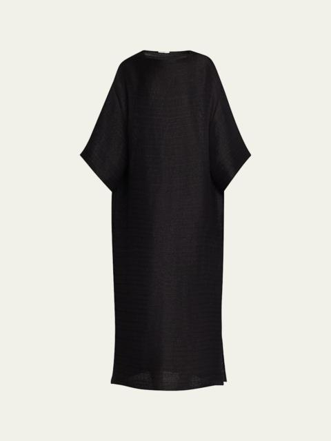 The Row Oraffa 3/4-Sleeve Silk-Linen Maxi Dress