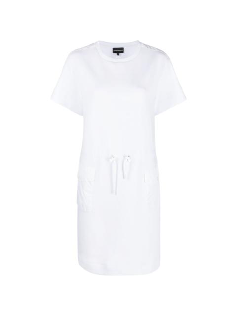 EMPORIO ARMANI logo-patch short-sleeve dress