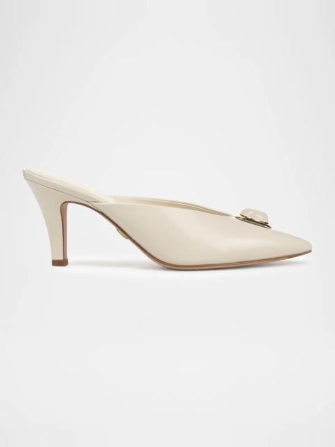VERONICA BEARD 75mm Rochelle Cabochon Leather Mules