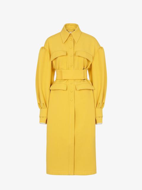 FENDI Yellow gabardine coat