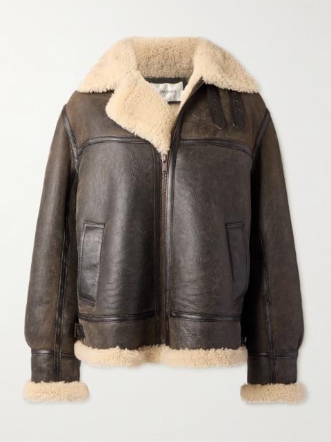 SAINT LAURENT Shearling jacket Brown