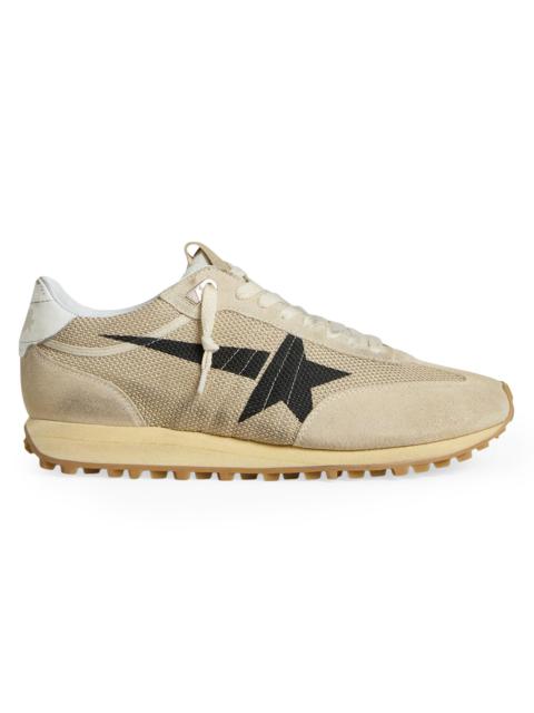 Golden Goose Men's Marathon Mesh & Suede Low-Top Running Sneakers - Beige Black
