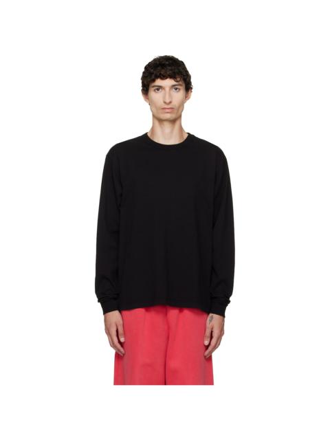 LES TIEN Black Heavyweight Binded Neck Classic Long Sleeve T-shirt