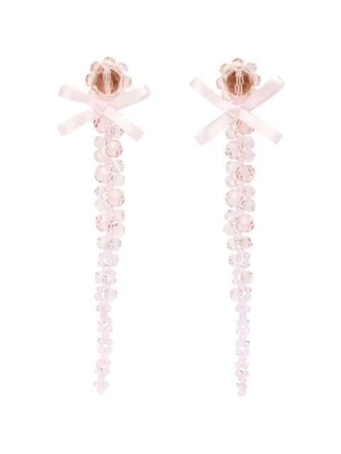 Simone Rocha Petite Bow Drip Crystal Earrings