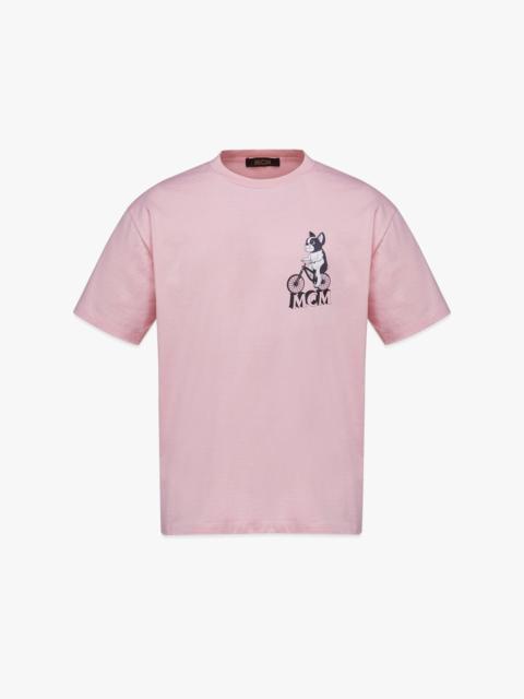 MCM M Pup Bicycle Print T-Shirt in Organic Cotton