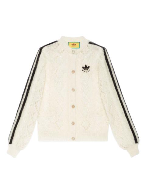 GUCCI (WMNS) Gucci x adidas Mohair Knit Cardigan 'White' 717329-XKCMO-9791