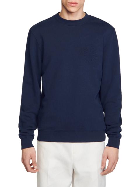 Sandro Easy Glossy Flower Cotton Graphic Sweatshirt
