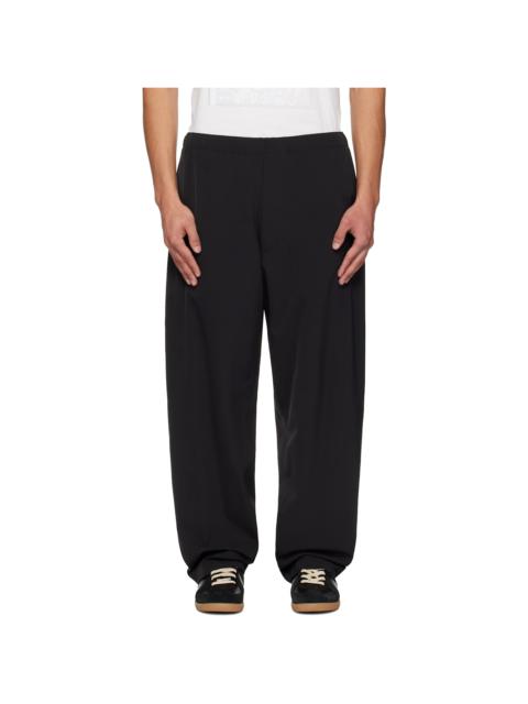 MM6 Maison Margiela Black Embroidered Logo Trousers