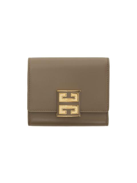 Givenchy Taupe 4G Trifold Wallet