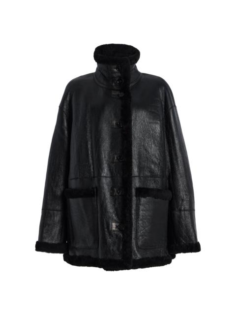 STAND STUDIO Heather Reversible Shearling Jacket black