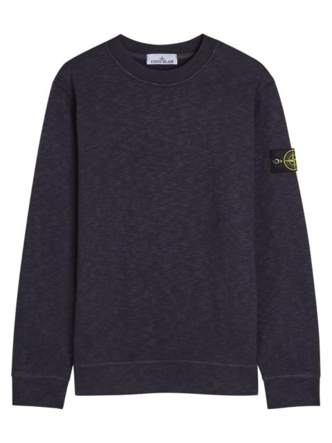 Stone Island Logo Slubbed Cotton Sweatshirt
