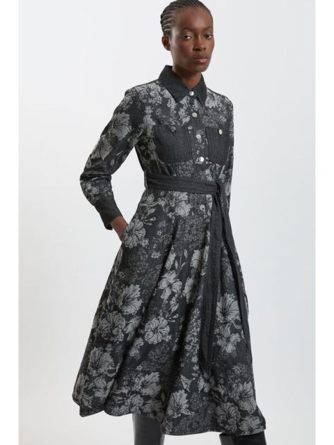 KAREN MILLEN Jacquard Denim Dress