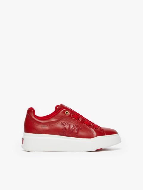 Max Mara Leather sneakers with embroidery