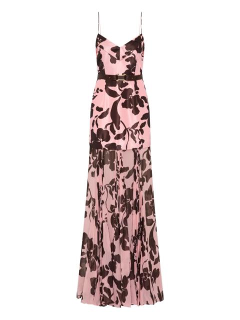 REBECCA VALLANCE Connie pleated-floral maxi dress