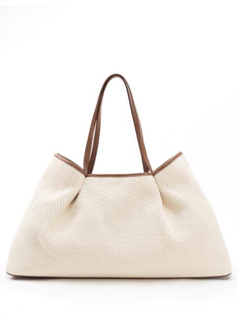 Elleme Dimple Tote Canvas/Leather Ecru/Cognac