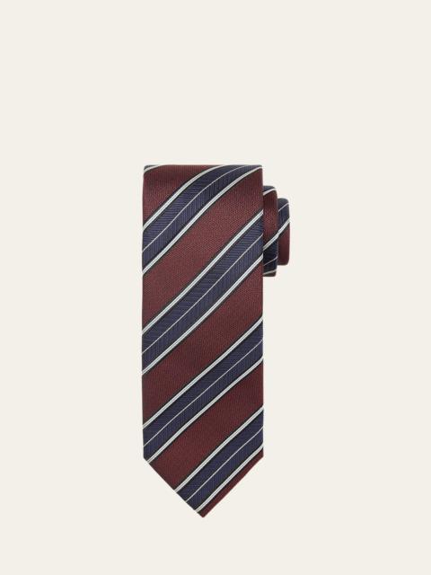 Men's Jacquard Regimental Stripe Silk Tie