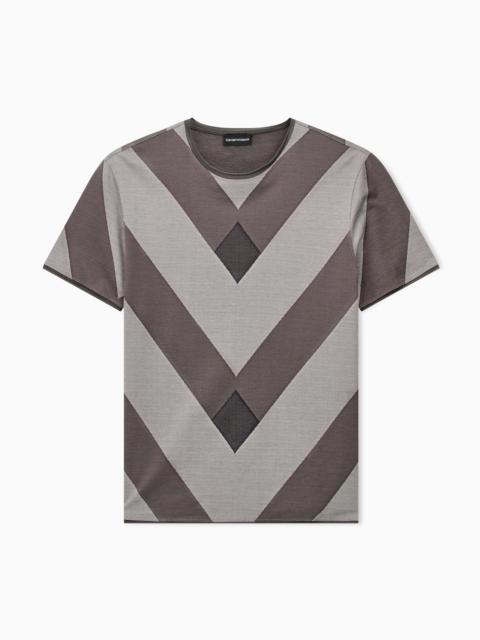 EMPORIO ARMANI JERSEY JACQUARD T-SHIRT IN LYOCELL BLEND SIGNATURE CAPSULE