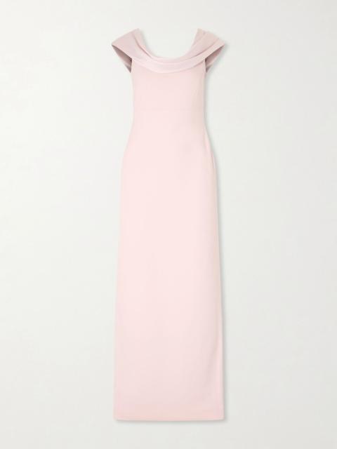 SOLACE LONDON Adele draped satin-trimmed crepe maxi dress Pink
