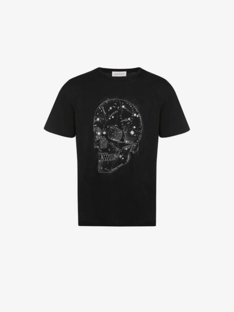 Men's Skull T-shirt in Black/silver