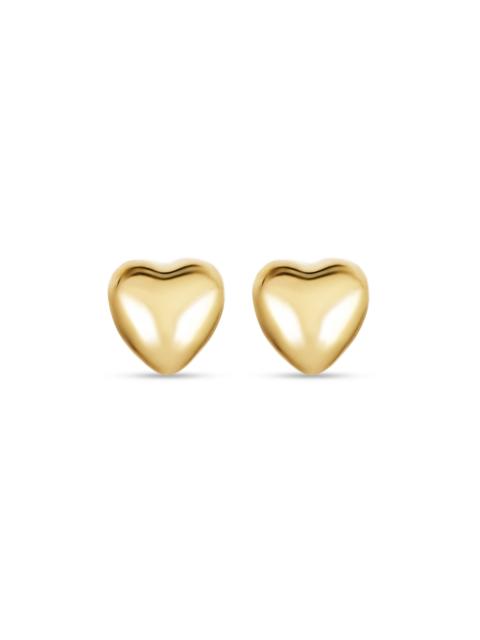 STONE AND STRAND Mini Gold Puff Heart Stud Earrings