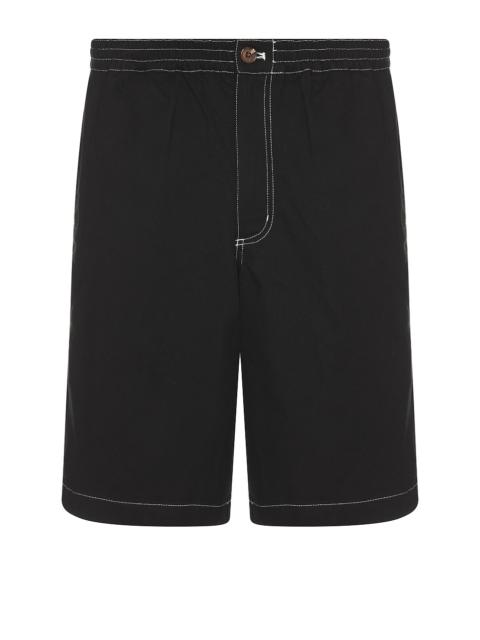 Metalwood Studio Contrast Stitch Elastic Waist Short