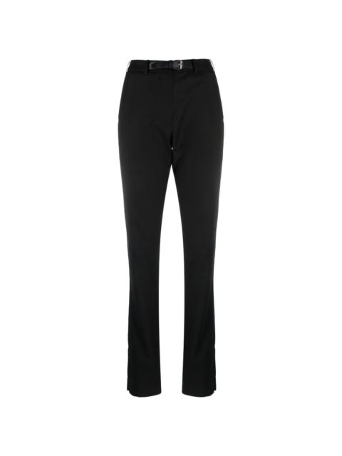 slim-cut belted trousers