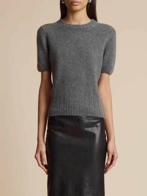 KHAITE Lyle knit polo top - Black