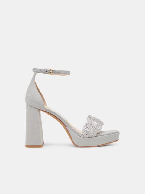 dolce vita PELTIN HEELS GREY WOVEN RAFFIA
