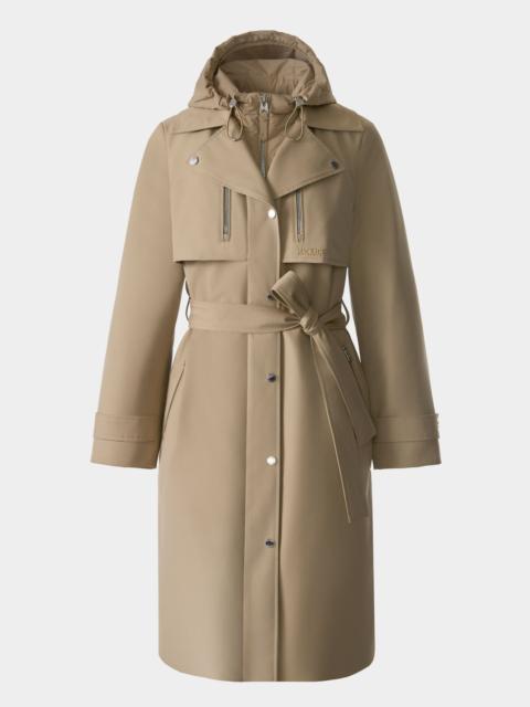 MACKAGE SIOBHAN Down Trench Coat with Removable Bib
