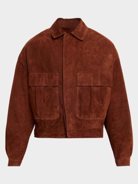Balmain Men's Lamb Suede Shirt Jacket