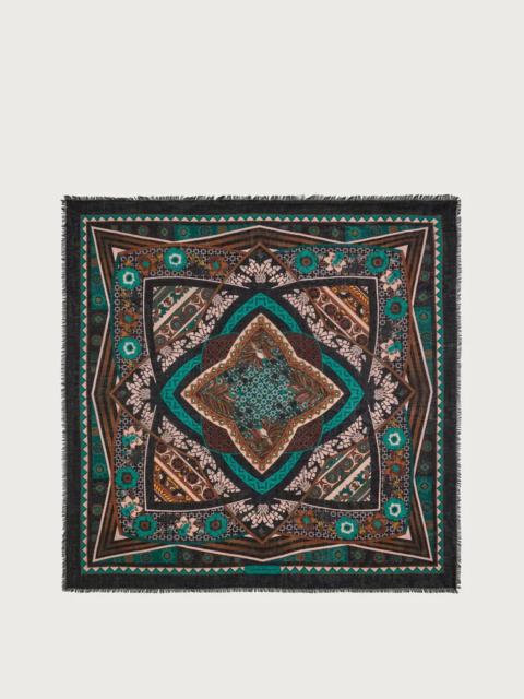 FERRAGAMO NIRVANA PRINT SILK SHAWL