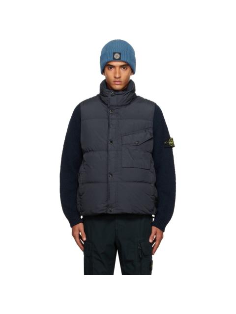 Stone Island Navy G100003 Crinkle Reps NY Down Vest