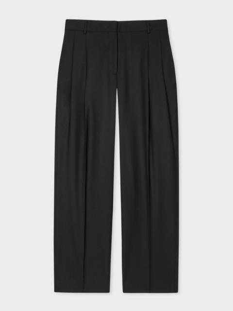 Paul Smith Women's 'A Suit To Travel In' Black Wool Twill Pleated Trousers