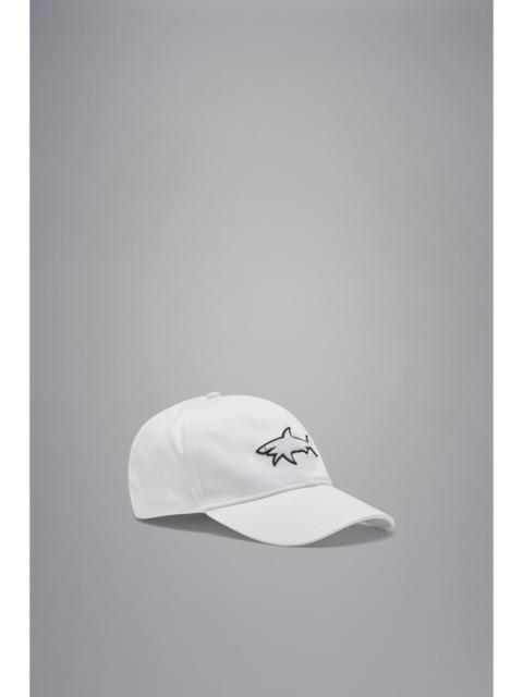 Paul & Shark COTTON BASEBALL CAP WITH 3D EMBROIDERED SHARK