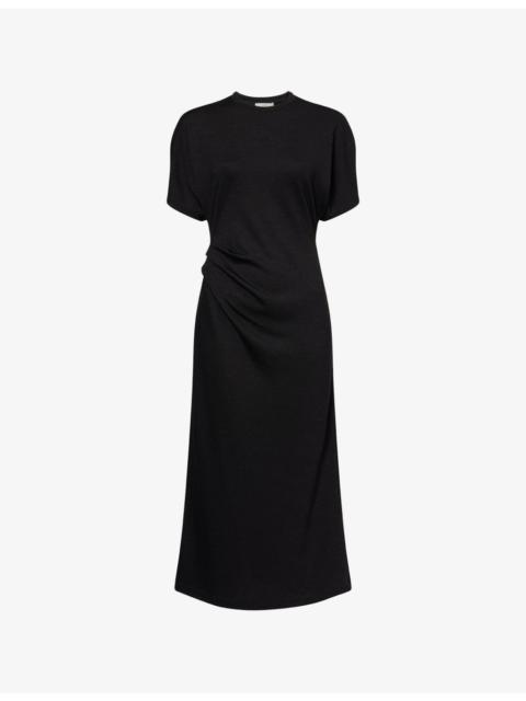 Vince Ruched-Side Knit Midi Dress