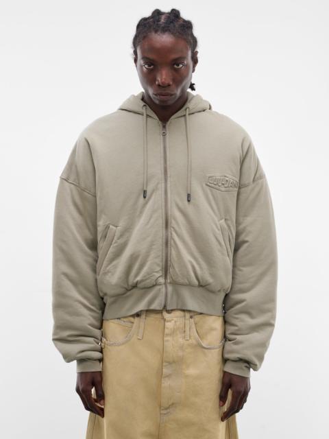 LU'U DAN Vetiver Wadded Zip Hoodie