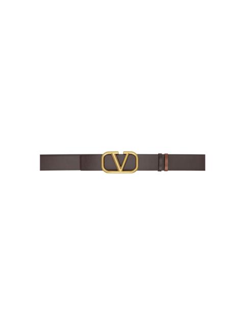 Brown & Tan VLogo Signature Reversible Belt
