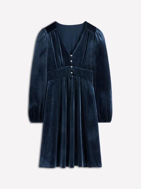 BODEN Jocelyn Short Velvet Dress-Midnight Ocean