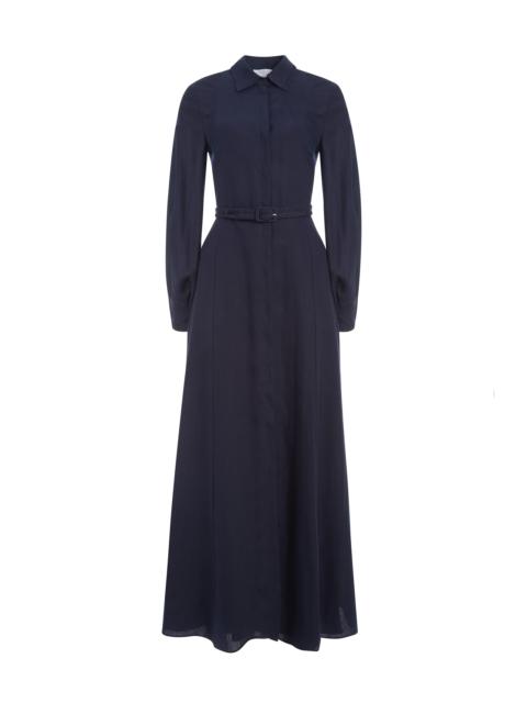 Breton Dress in Navy Aloe Linen