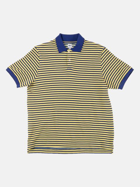 J. PRESS BLUE & YELLOW NARROW STRIPE POLO - TRIM FIT