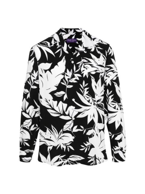 leaf-print camp shirt