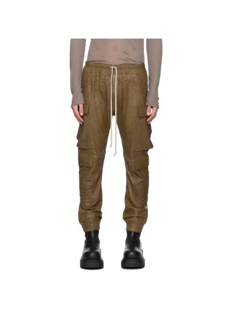 Rick Owens Brown Mastodon Megacargo Leather Pants