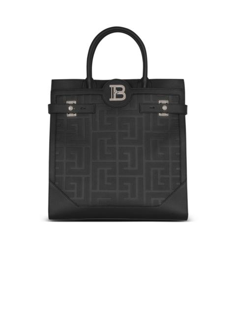 Balmain B-Buzz 36 monogrammed canvas and leather tote bag