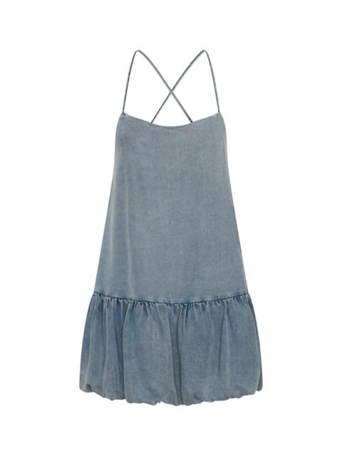 ONE TEASPOON Tencel Bubble Hem Mini Slip Dress - Washed Blue